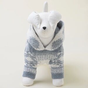 Barefoot Dreams CozyChic Patchwork Pet Hoodie Cream Dusk – Size M